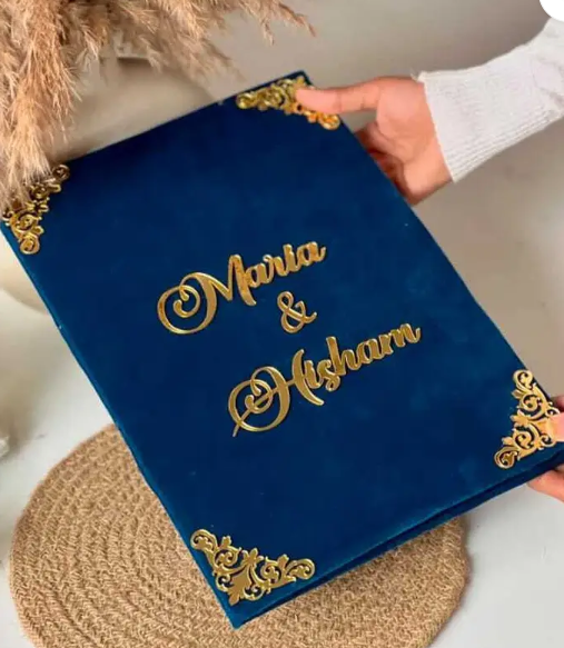 blue premium Nikah Nama for Wedding