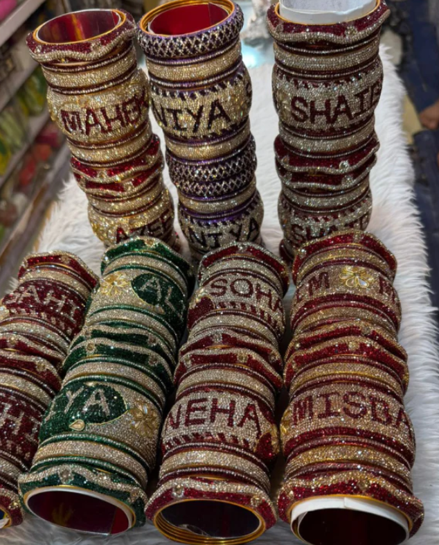 Personalized Bridal Chooda with Name | Wedding Bangles Set