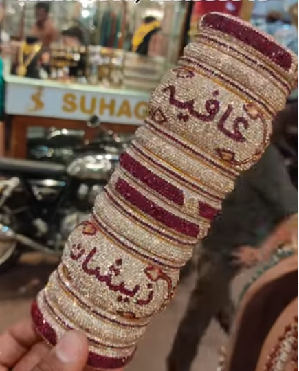 Personalized Bridal Chooda with Name | Wedding Bangles Set