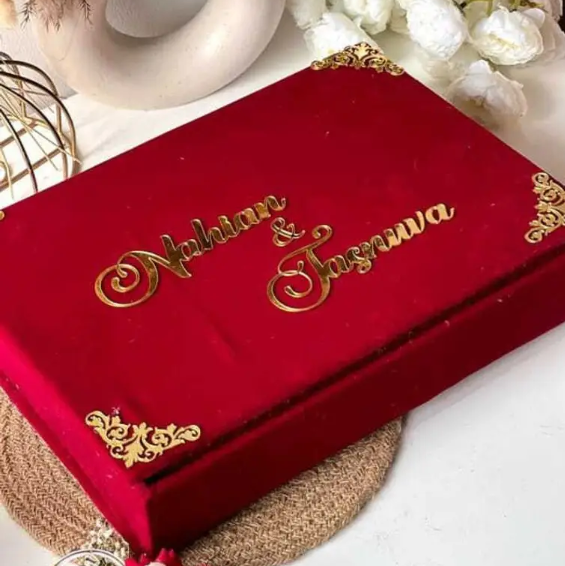 Personalized Nikah Nama Combo | Accessories Box & Custom 2 Pen Set