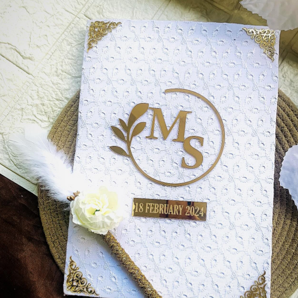 White premium Nikah Nama for Wedding