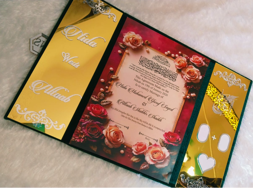 Black premium Nikah Nama for Wedding