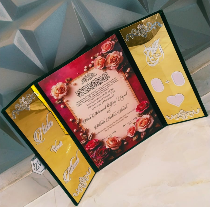 Black premium Nikah Nama for Wedding