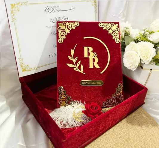 Personalized Nikah Nama Combo | Accessories Box & Custom 2 Pen Set