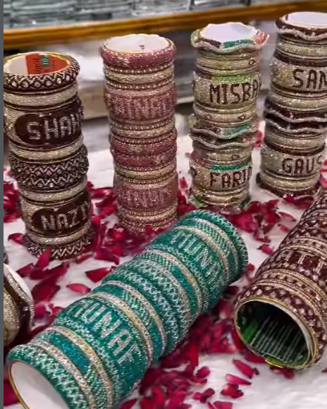 Personalized Bridal Chooda with Name | Wedding Bangles Set